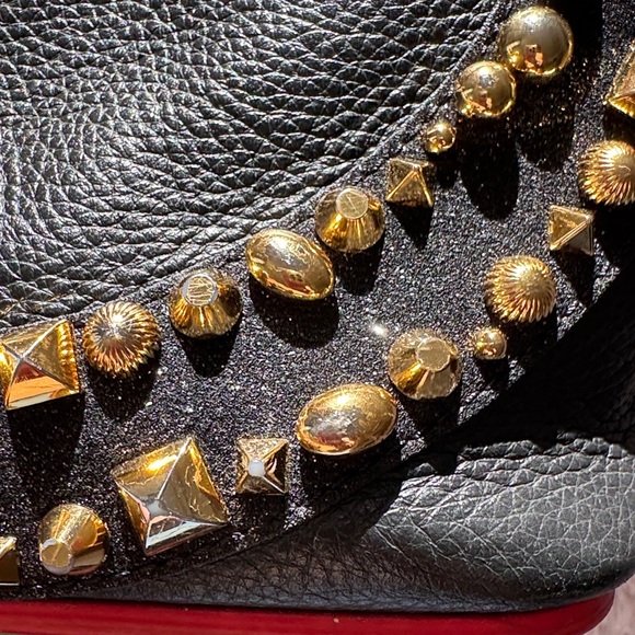 CHRISTIAN LOUBOUTIN Cabata Small Love Calf Paris Tote Bag studded stud sparkly - Picture 13 of 16